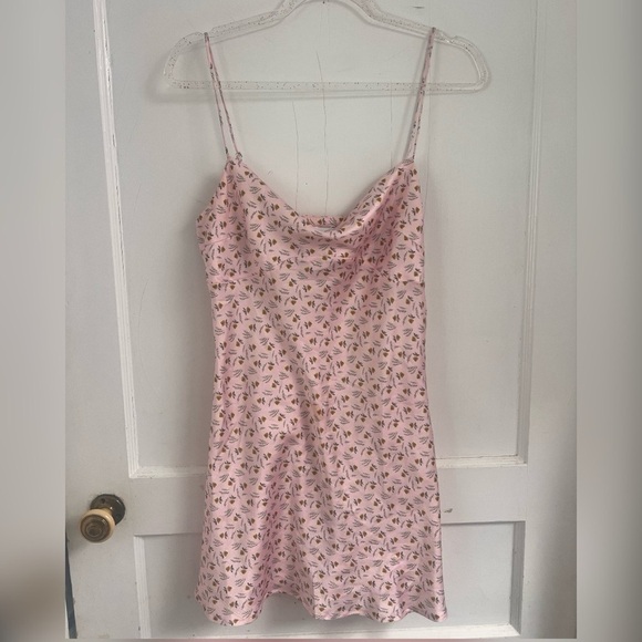 Princess Polly Myron Mini Dress Pink Floral Sweetheart Neck Size 6 LIKE NEW - Picture 1 of 5
